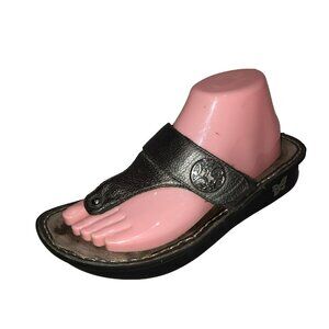 Alegria Carina Thong Sandals Womens EU 39 US 9 Pewter Gray Leather CAR-214